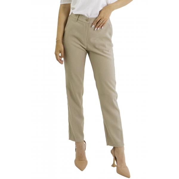 Pantalone in viscosa dritto con elastico dietro  Options 